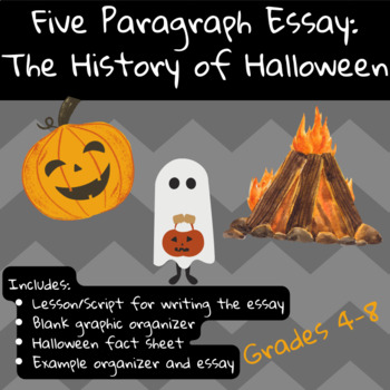 Preview of Easel Activity- Five-Paragraph Essay: The History of Halloween!