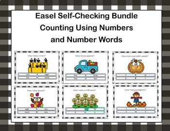 Preview of Easel Bundle| How Many?| Counting Using Numbers and Number Words| Fall Theme