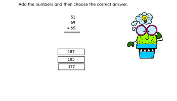Preview of Easel Self-Checking - Adding Three and Four Two-Digit Numbers - Some Regrouping