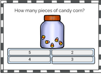 Preview of Easel Self-Checking| Counting Candy Corn | 0-10 Numbers and Words-Halloween