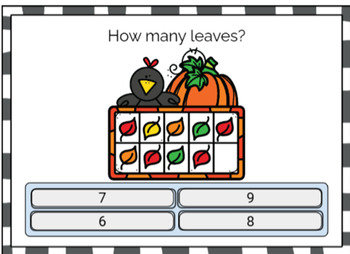 Preview of Easel Self-Checking| Counting Leaves | 0-10 Numbers and Words-Fall