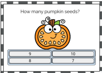 Preview of Easel Self-Checking|Counting Pumpkin Seeds | 0-10 Numbers and Number Words