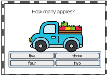 Preview of Easel Self-Checking| How Many? Counting Apples | 0-10 Numbers and Number Words