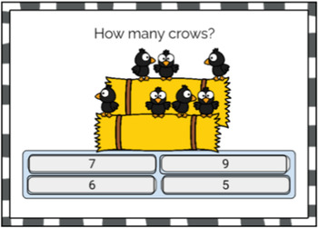 Preview of Easel Self-Checking| How Many? Counting Crows | 0-10 Numbers and Number Words