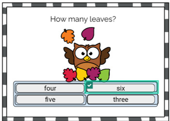 Preview of Easel Self-Checking| How Many? Counting Leaves | 0-10 Numbers and Number Words
