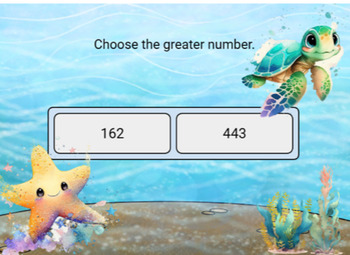 Preview of Easel Self-Checking- Second Grade- Place Value Choose the Greater Number