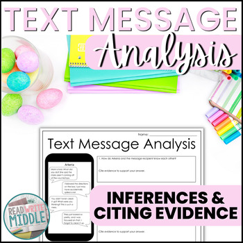Preview of Easter Text Message Analysis Making Inferences & Citing Evidence