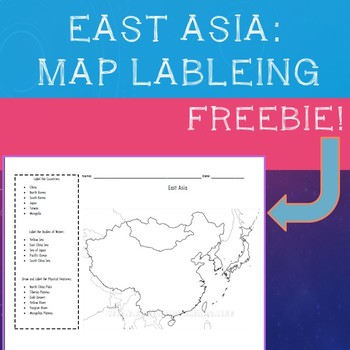 Preview of East Asia Map Labeling Freebie