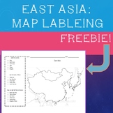 East Asia Map Labeling Freebie