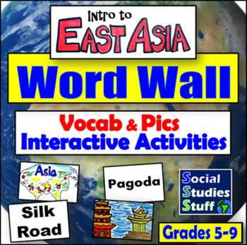 Preview of East Asia Word Wall - Vocabulary, Pictures, & Interactive Activities