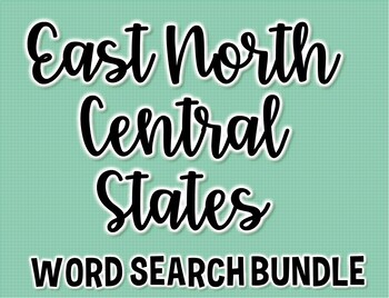 Preview of East North Central United States Word Search Bundle