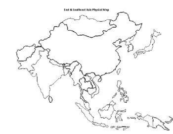 asia physical map blank