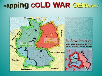 Preview of East-West Germany & Berlin Map Activity: Fun, engaging follow-along 25-slide PPT