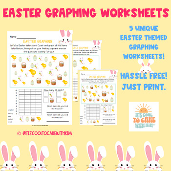 Preview of Easter 1-10 Graphing. Hassle Free! Just Print 5 pages of worksheets.