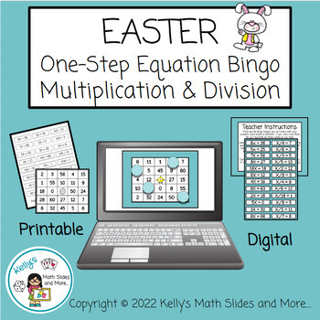 Preview of Easter - 1-Step Equation Bingo - Multiplication & Division - Digital & Printable