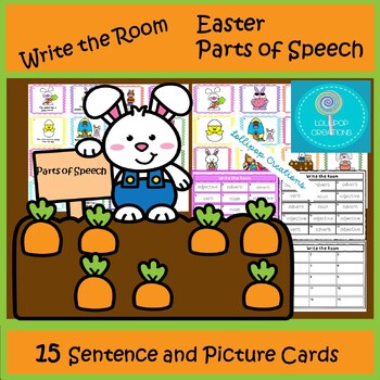 Preview of Easter 15  Sentence & Picture Cards Nouns, Verbs, adverbs, adjectives
