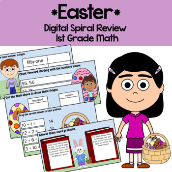 Preview of Easter 1st Grade Subtraction Google Slides | Math Facts Fluency