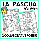 Easter | 2 Collaborative Coloring Oversized Posters in SPANISH