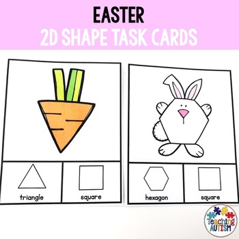 Preview of Easter 2D Shape Matching Task Cards