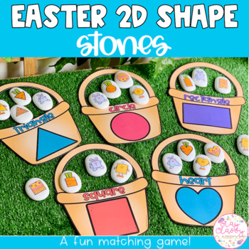 Preview of Easter 2D Shape Sorting Stones