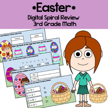 Preview of Easter 3rd Grade Addition Subtraction Google Slides | Math Facts Fluency