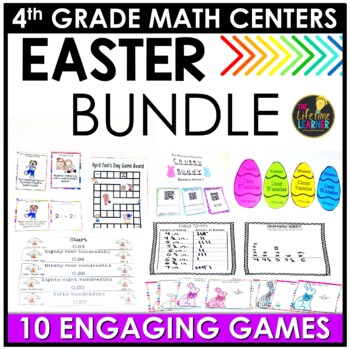 Preview of Easter Math Centers | 4th Grade Math Games BUNDLE