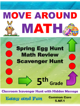 Preview of Easter Math Review Scavenger Hunt Common Core