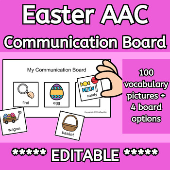 Preview of Easter AAC Communication Board EDITABLE for Going to an Egg Hunt and Autism