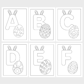 Easter ABC Coloring Book For Kids: Easter Alphabet coloring & color activity