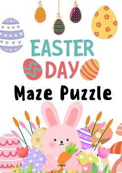 Preview of Easter Activities Book Worksheet For Kids - Printable Easter Maze Activities