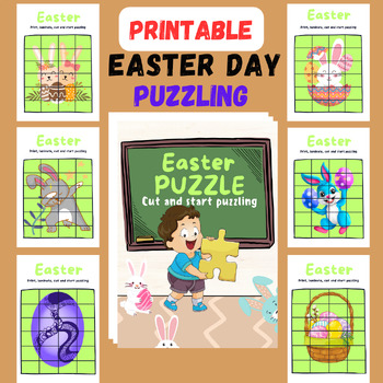 Preview of Printable Easter Puzzle - Easter Activities Book Worksheet For Kids