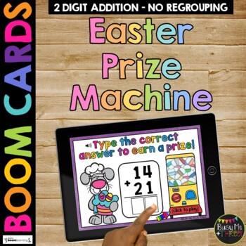 Preview of Easter Activities Boom Cards™ Two Digit Addition No Regrouping 2nd Grade