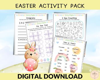 Preview of Easter Activities Bundle, Classroom Party Printable, Ages 6-10