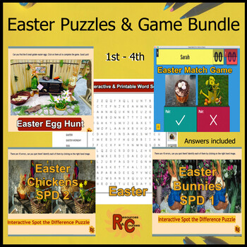 Preview of Easter Activities Bundle Interactive Games & Puzzles