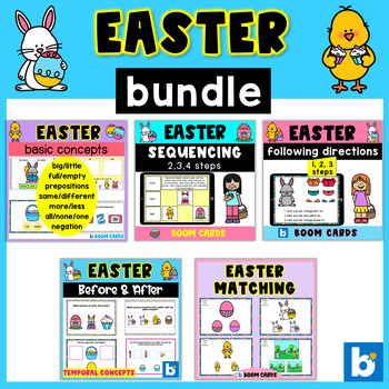 Preview of Easter Activities Bundle Speech Therapy Boom Cards