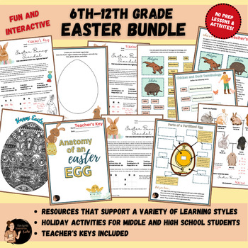 Preview of Easter Activities Bundle for Middle and High School Students!