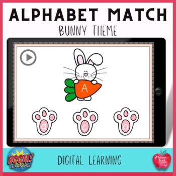 Preview of Easter Activities: Bunny Hops Alphabet Match