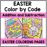 Easter Math Coloring Pages Addition Subtraction Worksheets
