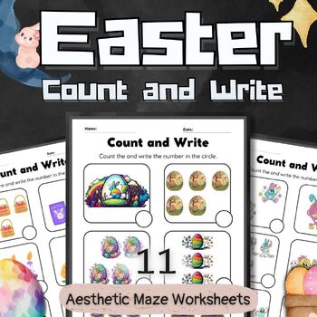 Preview of Easter Activities Count and Write Counting Math pages Craft Spring STEM April