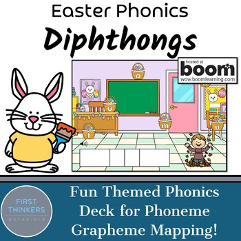 Preview of Easter Activities Diphthongs Game Boom Cards | Phoneme Grapheme Mapping