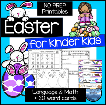 Preview of Easter Activities: Easter Kindergarten Math and Literacy Printables