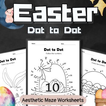 Preview of Easter Activities Dot to Dot Printable Craft Coloring pages Spring STEM April