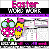 Easter Activities | EDITABLE Easter Word Work