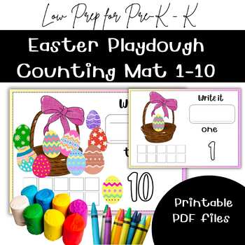 Preview of Easter Activities/ Easter Playdough Counting Mat: 1-10 Number Fun! Low Prep!