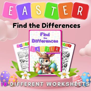 Preview of Easter Activities Find the Difference Clipart Craft Full lesson Easy/Medium/Hard