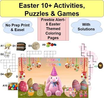 Preview of Easter Activities, Games & Puzzles: No Prep Print & Easel