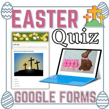Preview of Easter Activities Google Quiz - suitable for Christian audiences - self marking