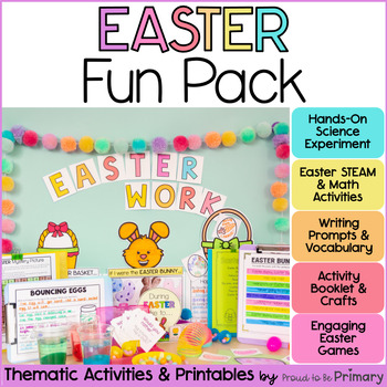 Preview of Easter Bulletin Board, Crafts, Math - Fun Spring Break Writing & Activity Packet