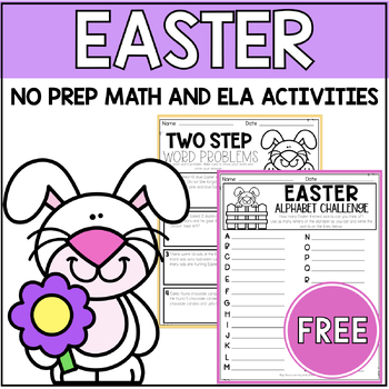 Preview of 2nd Grade Easter Activities Math and ELA Freebie | Activities for Easter