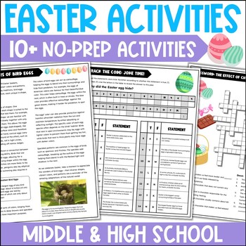 Preview of Easter Activities - Middle & High School Sub Plan - 6th 7th 8th 9th Grade